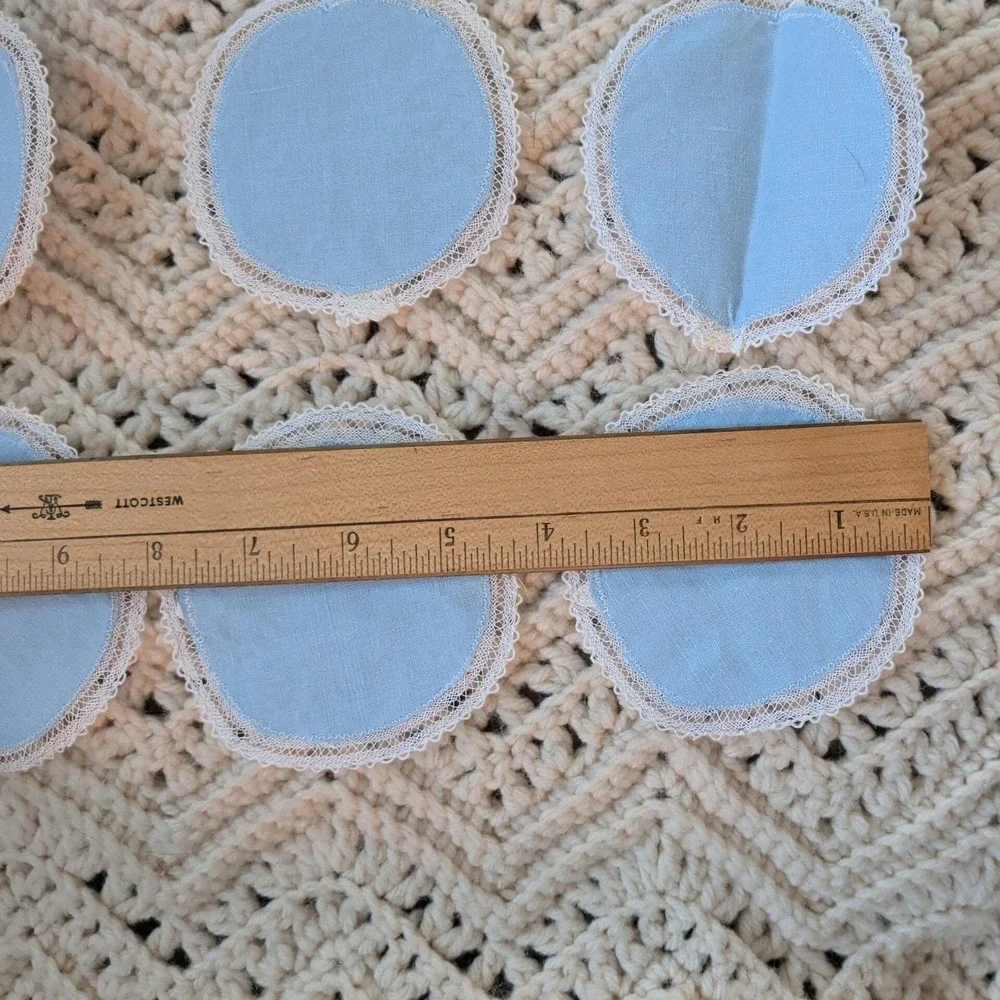 Vintage Handmade Brugge Lace Doilies Set of 6 Belgium Granny Chic Cottage Core